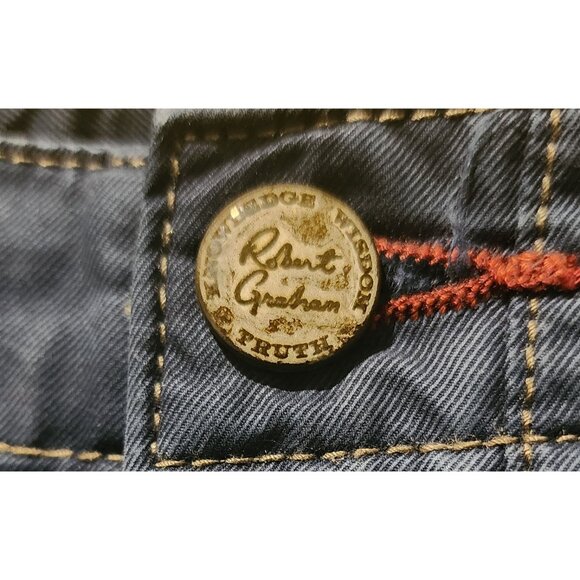 Robert Graham Classic Yates Navy Blue Cotton Pants Mens Size 35 Relaxed Fit - Picture 6 of 10